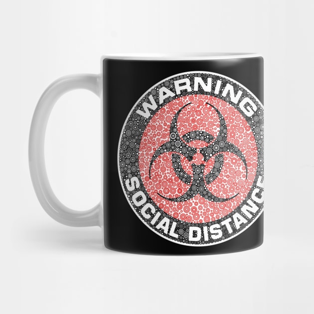 Warning Social Distance Red Circle Design by pbdotman